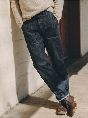 Taylor Stitch Mariner Jean in rinsed organic selvedge denim, 34x32